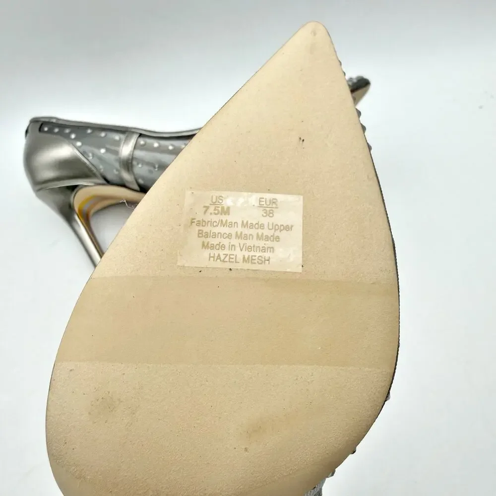 Sam Edelman Womens Hazel Pumps US 7.5 M EU 38 Grey Mesh Stiletto NWOB